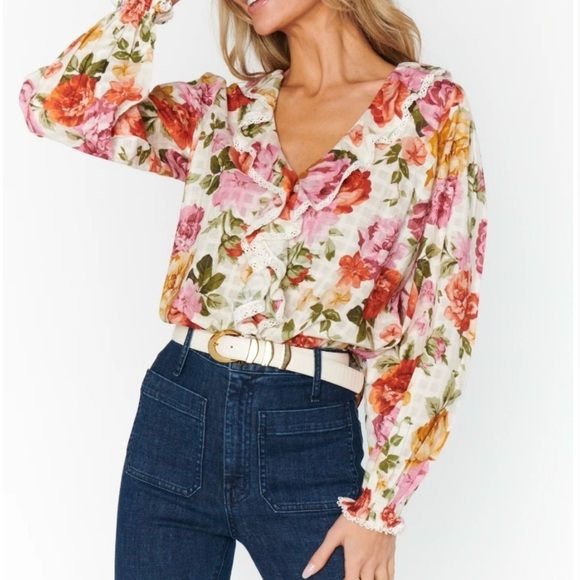 Show Me Your MuMu Tops - Show Me Your MuMu Fall Multicolor Floral Blouse